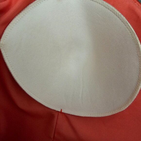 David's Bridal Halter Embellished A-Line Full Tangerine Midi Bridal Prom Gown - Picture 7 of 9